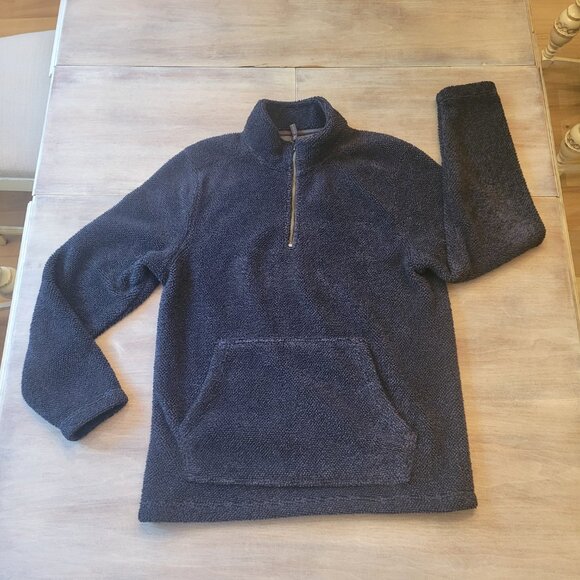 Telluride Men’s Navy Quarter Zip Fleece Pullover Sweater Size Medium - Picture 1 of 7